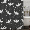 Horrific Shower Curtains Halloween 3D Print Fabric Pastel Waterproof Bathroom Curtain Pumpkin Bat Print Home Decor with Hooks
