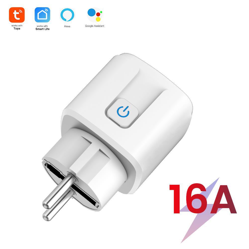 Chytrá WiFi zásuvka s Tuya Bluetooth mesh bránou, evropská zástrčka, dálkové ovládání, časovač, hlasové ovládání.
