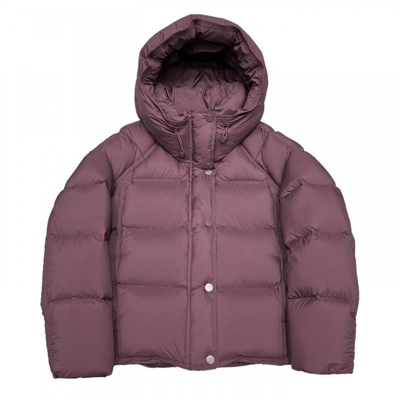 Womens Short Puffer Jacket With Hood 90% White Duck Down Ultra-Soft Cloud-Like Warmth Loose Fit Winter Coat