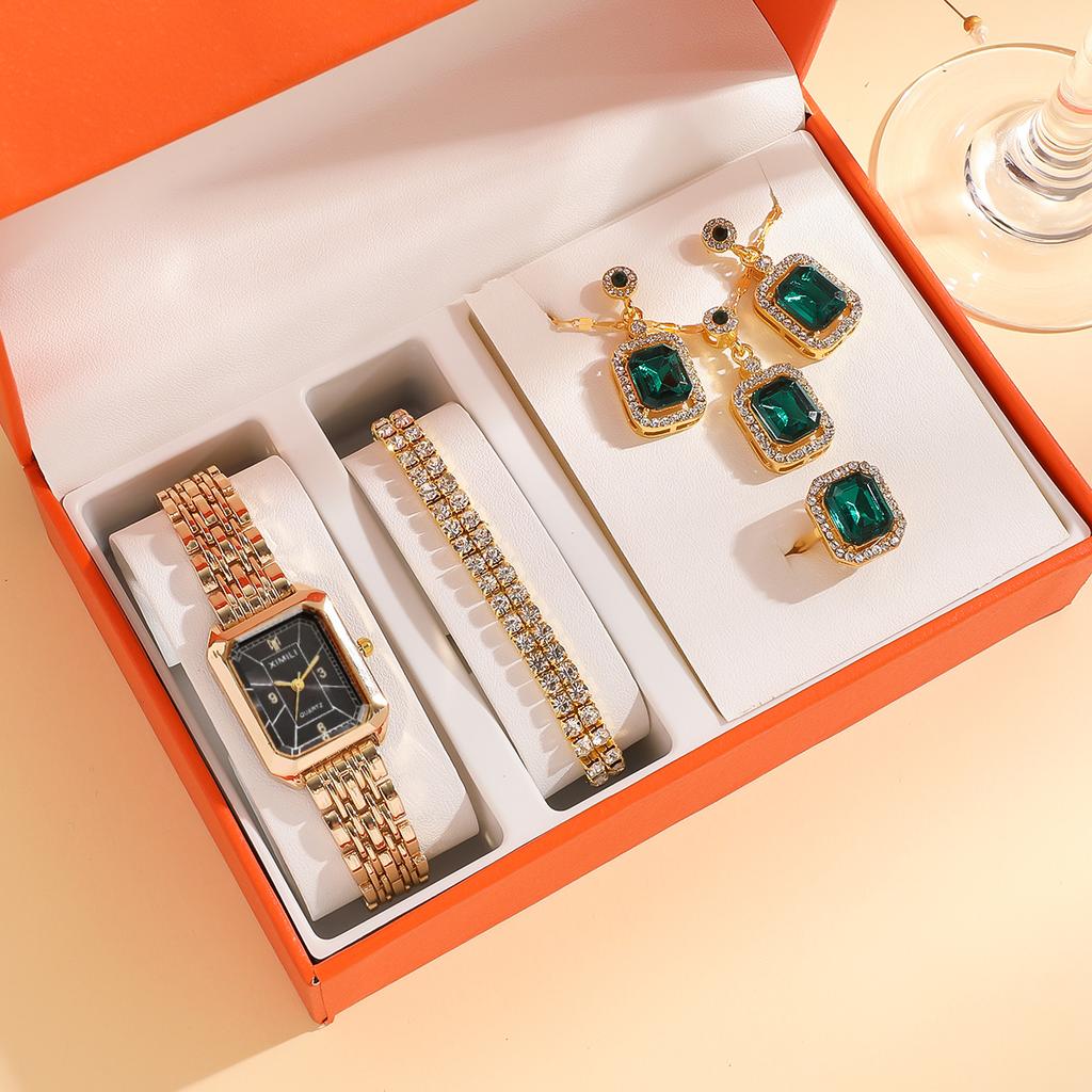 Simple and fashionable square dial quartz watch for ladies, suitable for Thanksgiving and Christmas gifts