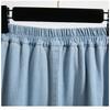 Dimanaf Plus Size Skirts Denim Buttons Fashion Patchwork Women Skirt Blue Short Skirt Loose 3XL 5XL