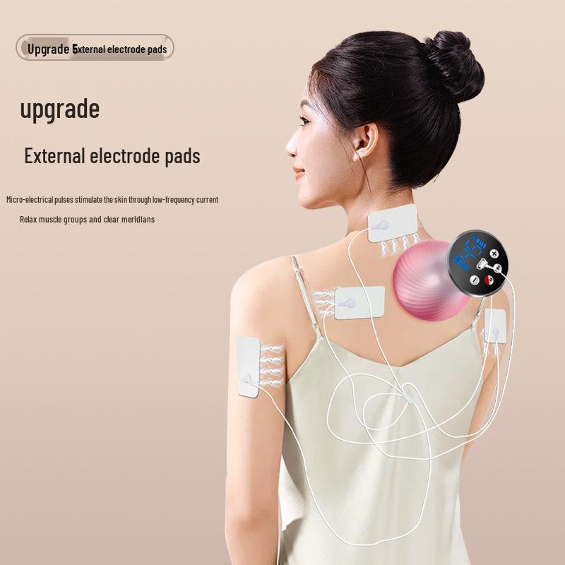 Electric Meridian Brush for Abdominal and Full Body Massage Gradient Purple (with Electrode Patch)