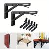 2pcs Sturdy Steel Folding Shelf Brackets Wall-Mounted Design for Workbench Table, Table Shelves Angle Bracket Home Hardware