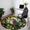 1pc Stained Glass Owl Office Round Area Rug, Under Office Chairs Bedroom Living Room Home Decor, Room Deco