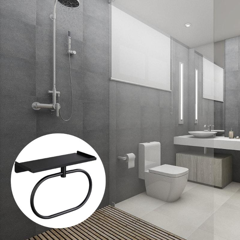 Modern Towel Rings Bathroom Storage Solution Sturdy Stainless Steel Construction Fit Various Wall Types Daily Use