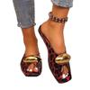 New Elegant Metal-buckle Fish-toe Shoes with Flat Soles, Suitable for Women in Summer.