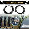 REPAIROCK Compatible with Jeep Wrangler JK 2007-2017, 1 Pair Headlight Mounting Brackets, Headlight Lamp Bezels (Left and Right Set), 7-Inch Round Hea