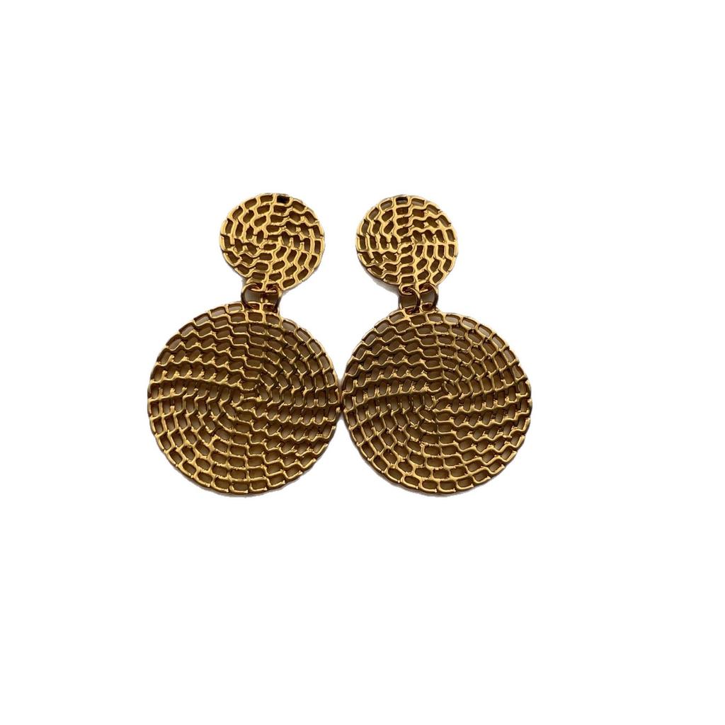 Simple Double-Layer Hollow Round Earrings, Earrings, Light Luxury And Fashionable Three-Dimensional Niche Personality, High-Grade Light Luxury