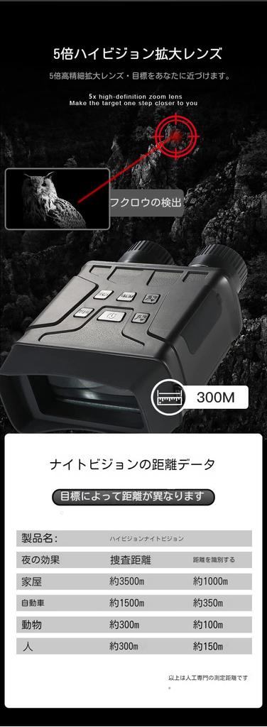 Ningchongfine FHD 1080P Waterproof Digital Infrared Night Vision Goggles Binoculars 32GB Memory Card for Photo and Video Storage 7 Levels Infrared