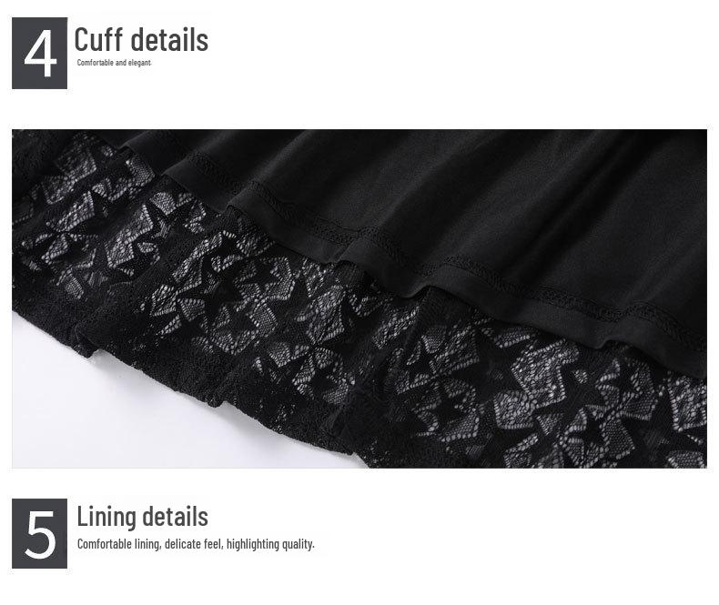 2023 Summer Plus Size Black Lace Skirt Dress - Fashionable, Slimming Women's Wear