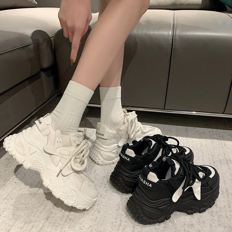 2025 New Luxury Breathable Women's Sneakers Fashion Versatile Casual Shoes Thick soled Height Increasing Sports Running Shoes