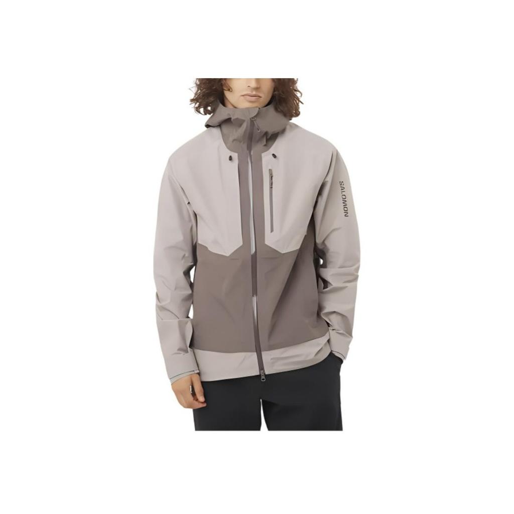 SALOMON Outline Casual Hooded Fashion Versatile Waterproof Breathable Jacket Men Jacket Iron-Grey LC2536800