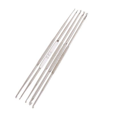 5 Stück/Set silberne Doppelend-Häkelnadel-Strickwerkzeuge