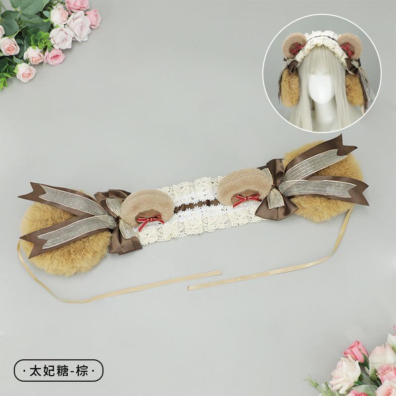 

Оригинальная милая повязка на голову Лолиты, грелка для ушей, многофункциональная повязка на голову, медвежьи ушки, наушники, осень и зима, теплая