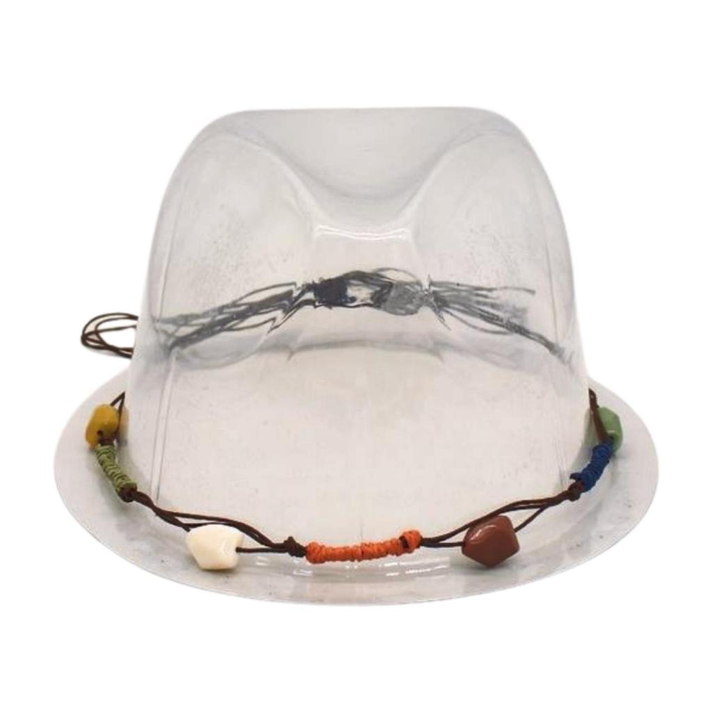 Big Brim Gold Acrylic Chain Felt Hat Solid Color Cashmere Jazz Hat French Top Hat