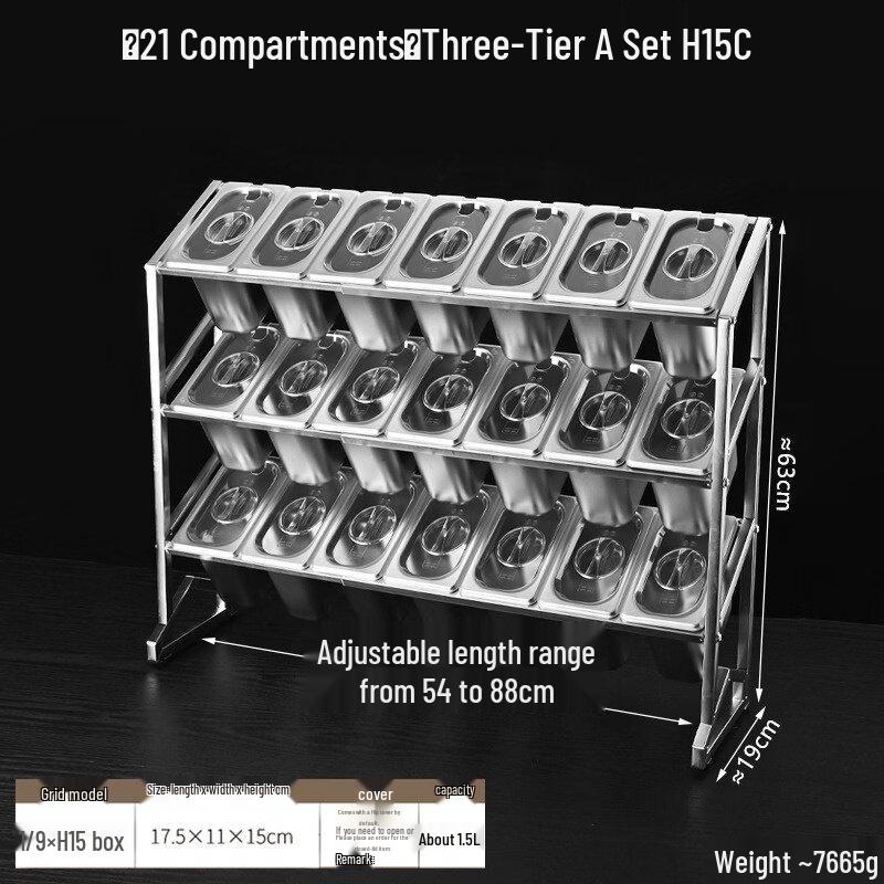 Zhebu Stainless Steel Multi-Compartment Ingredient Box