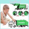 Colorful Diecast Garbage Truck Toy With Trash Bin For Kids Boys Xmas Gift