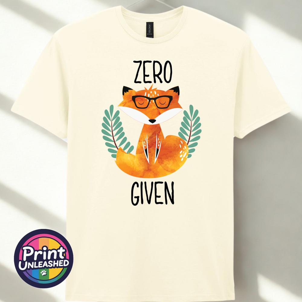 Zero Fox Given Grafik T-Shirt Lustiger Aufdruck Slogan T-Shirt Zen Fuchs Druck Lustiges Geschenk