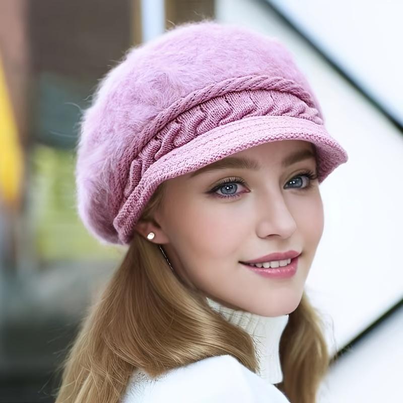 

Женская шапка Мягкая, толстая, теплая вязаная шапка для зимы 1 pc фиолетовый