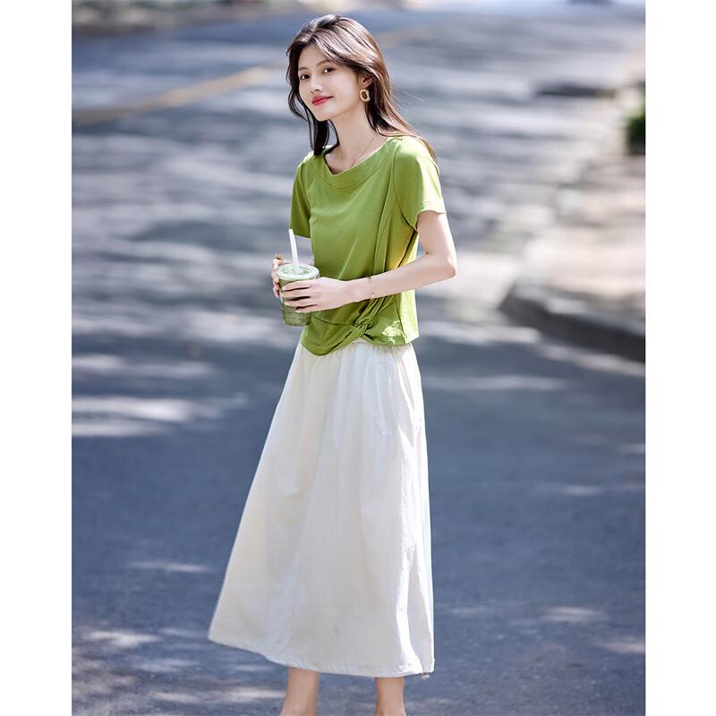 Women's Irregular Twisted Knot Short Sleeve T-shirt