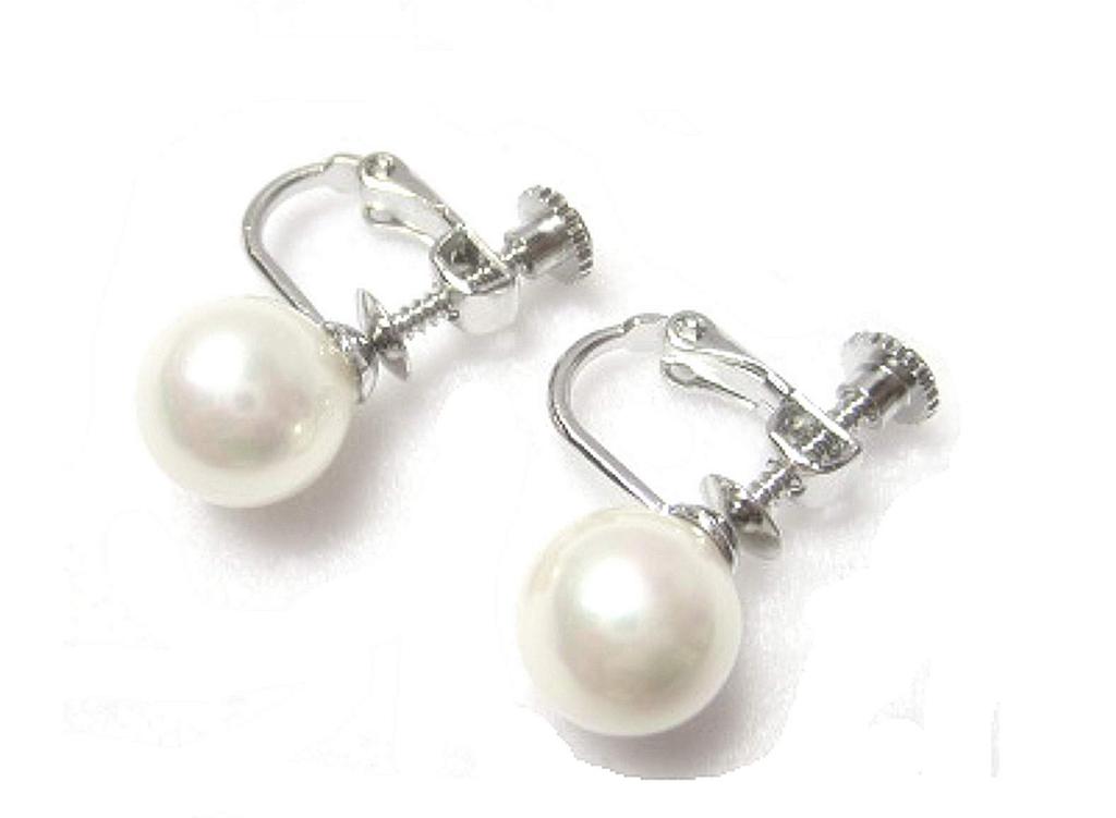 Japanese pearl necklace set with case Pearl necklace for ceremonial occasions [MAHINA] (white earrings)