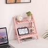 Softwood 2-Tier Desk Organizer Trapezoidal Display Stand for Dorm Home School Office and More Shelf Organizers and Storage