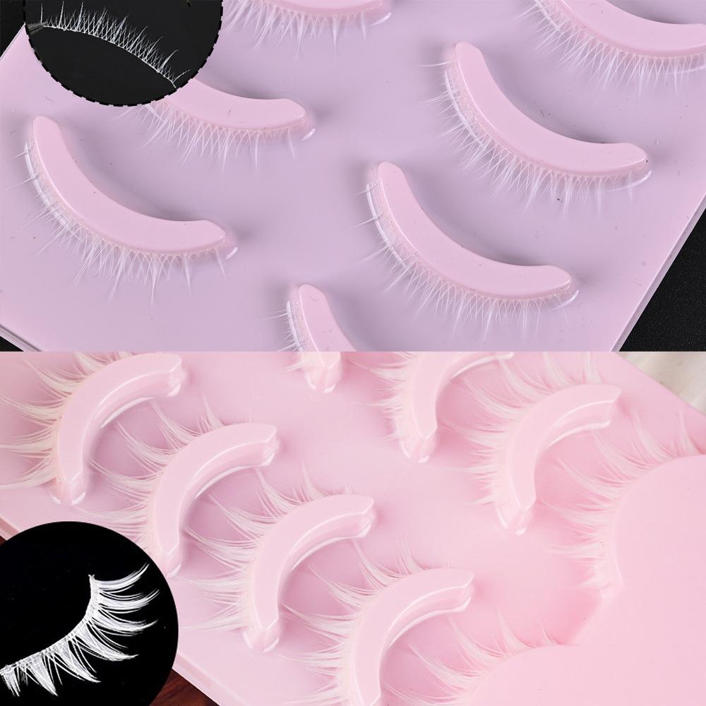 10Clusters Dense White Whole Cluster Eyelashes Makeup Curled Fake Eyelashes  Cosplay