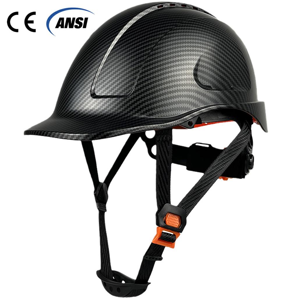Carbon Fiber Color Work Safety Helmet With Vents ABS Industrial Head Protection Construction Hard Hat CE EN397 Standard