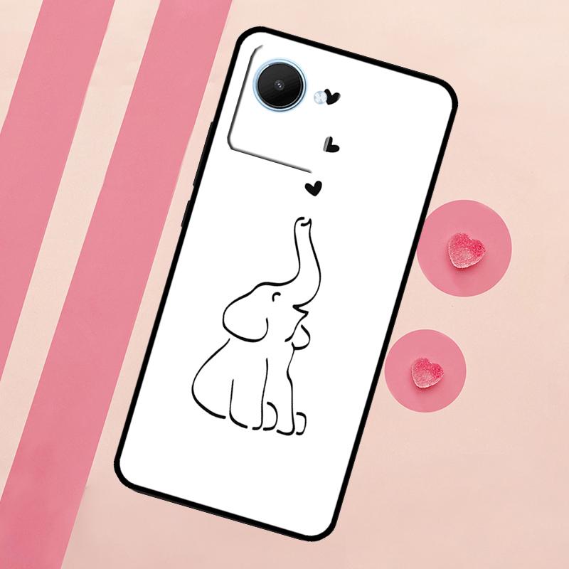 Cute Elephant For Realme 10 11 12 13 14 Pro Plus C55 C71 C75 C67 C63 C61 C53 C35 C65 GT6 GT7 15 Pro Case