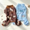 Back Open Plush One-Piece Dog Cat Romper Winter Warm Pet Clothes Four-Legged Jumpsuit Easy On-Off Kitten Puppy 5