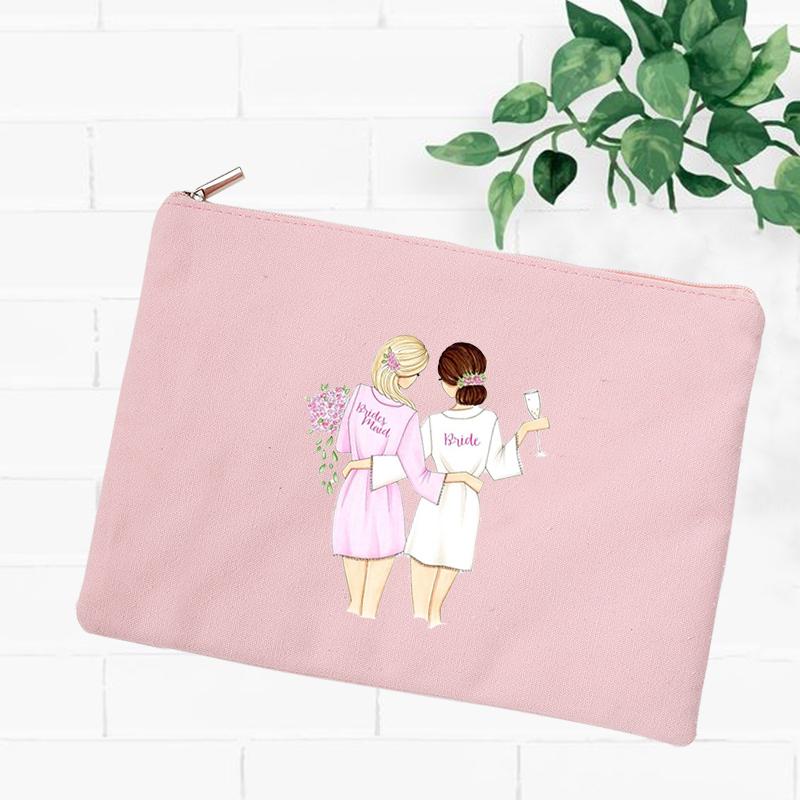

Best Friend Makeup Bag Women Cosmetic Bags Travel Toiletries Organizer Female Storage Make Up Case Purse Wedding Bridesmaid Gift