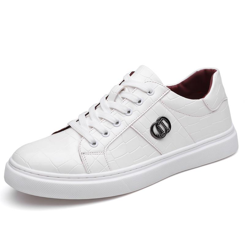 Fashion Men's Leather Casual Shoes Big Size 48 Luxury Designer Board Shoes Man Brand Shoes Lace-up Flat Summer Sneakers For Man