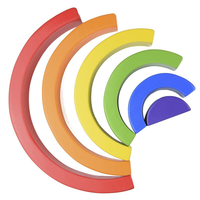 Kinder Holzspielzeug Montessori Regenbogen Bausteine DIY Kreatives Stapeln Balance Spiel Lernspielzeug für Kinder Kindergeschenke