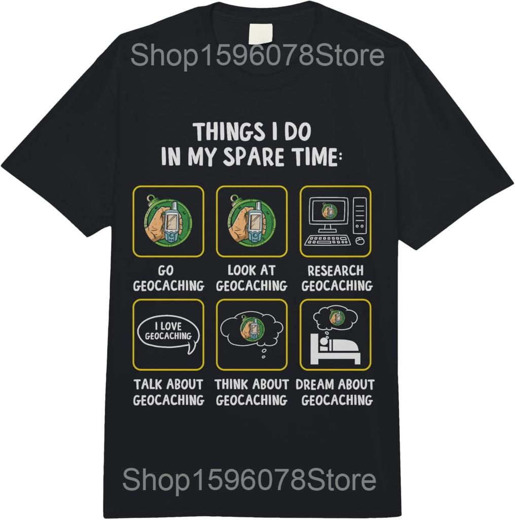 Funny Geocache Periodic System T Shirts Chemistry Teacher Cotton Humor Mountains Tee Shirt Short Sleeve Unisex Loose Clothing