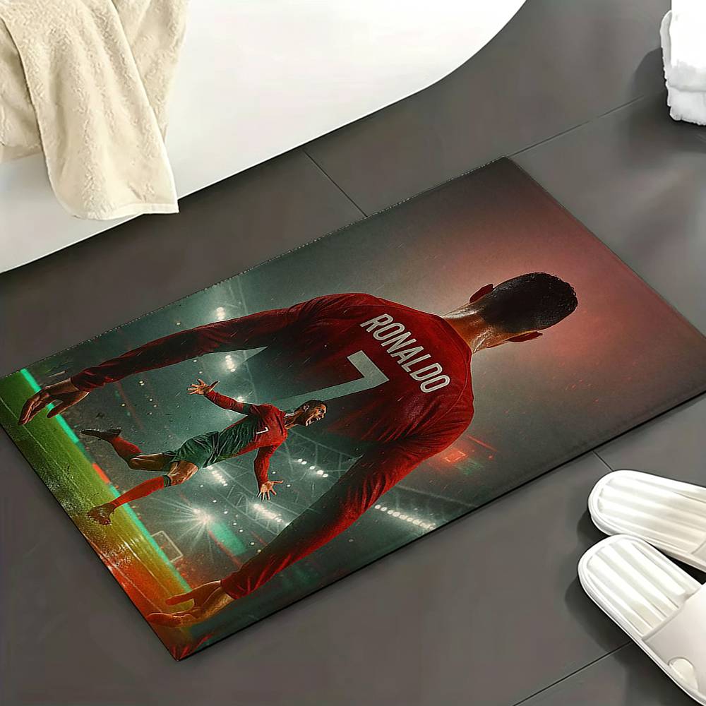 C-CR7 Football Ronaldo Floor Mat Soft Non Slip for Entry Door Bathroom Indoor Home Decorative Carpet
