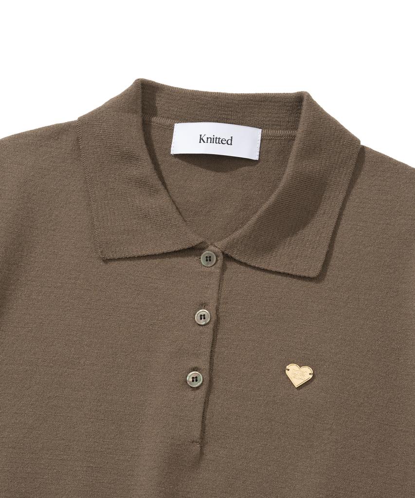 KNITTED (W) Basic Essential Washable Collared Knit Mocha