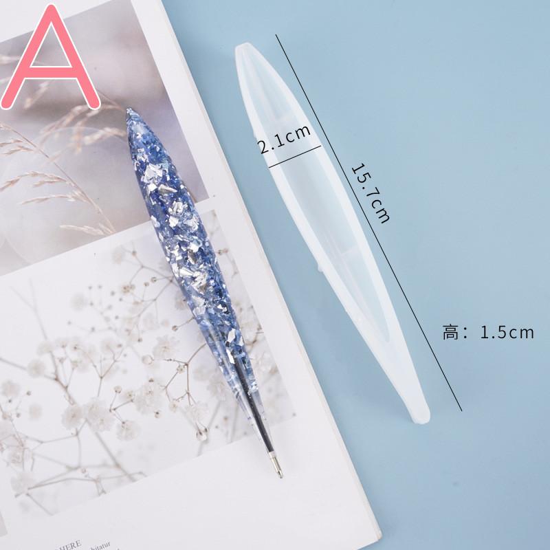 New Handmade Pen Silicone Mold Set DIY Crystal Epoxy Resin Mold Casting Mold Manual Transparent Pen Holder Making Tools 2023