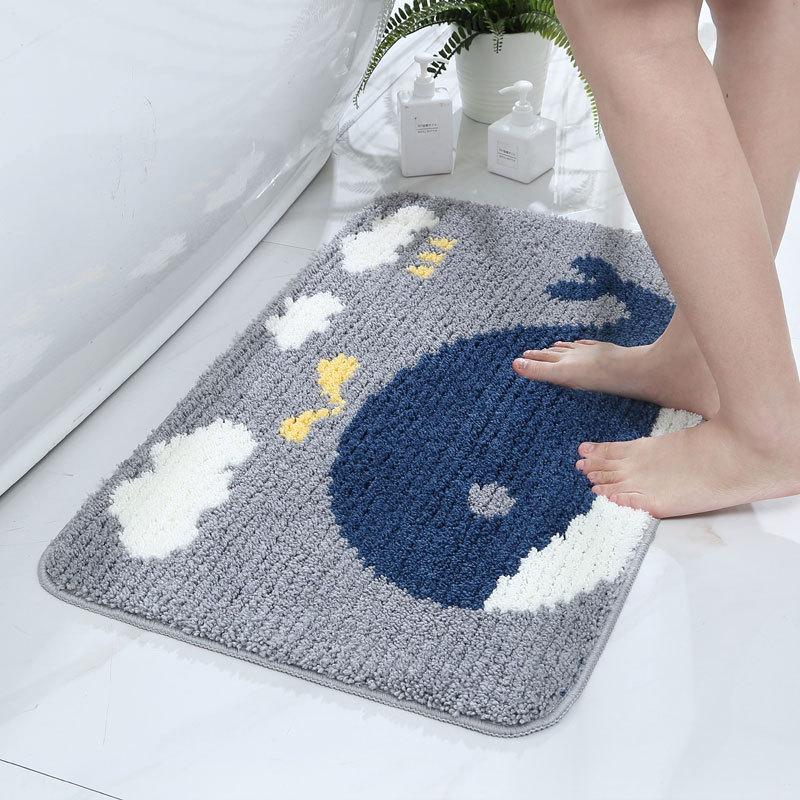 Cartoon Bathroom Bathroom Absorbent Non-slip Carpet Floor Mat Living Room Entry Simple Household Bedroom Door Mat