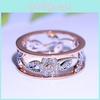 Elegant Women Classics Fashion Flower Plating Zircon Wedding Ring For Timeless Beauty