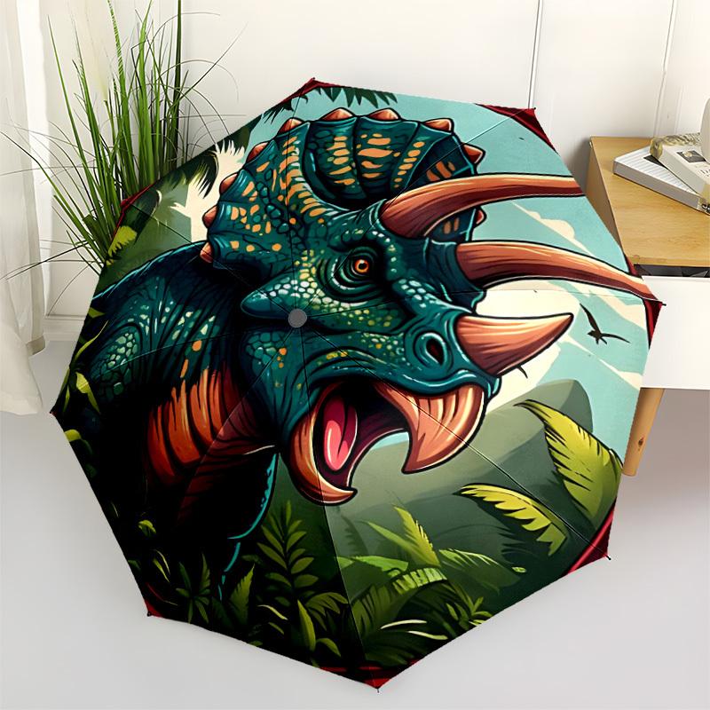 

1pc Triceratops Prehistoric Automatic Open/Close Folding Umbrella - Compact 8-Rib Design, Daily Use, Perfect Gift for Friends & Family yy260327073