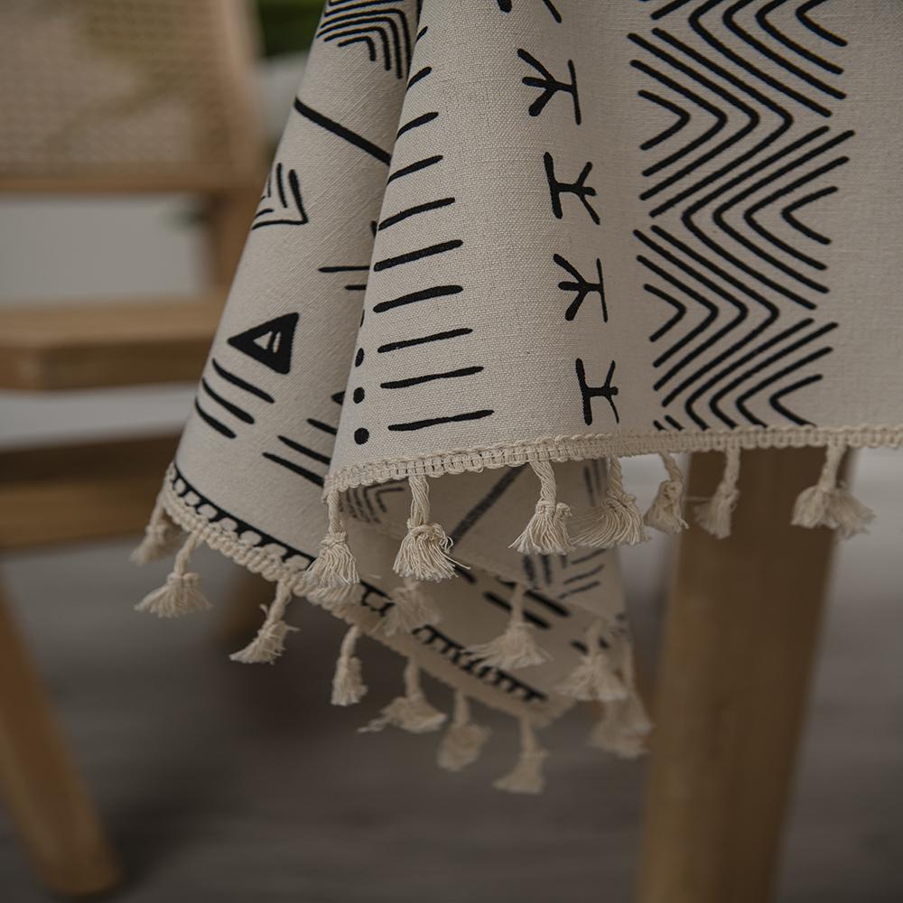 Tablecloth Oil And Water Resistant Tablecloth Tassel Rectangular Tablecloth Coffee And Living Room Table Cover