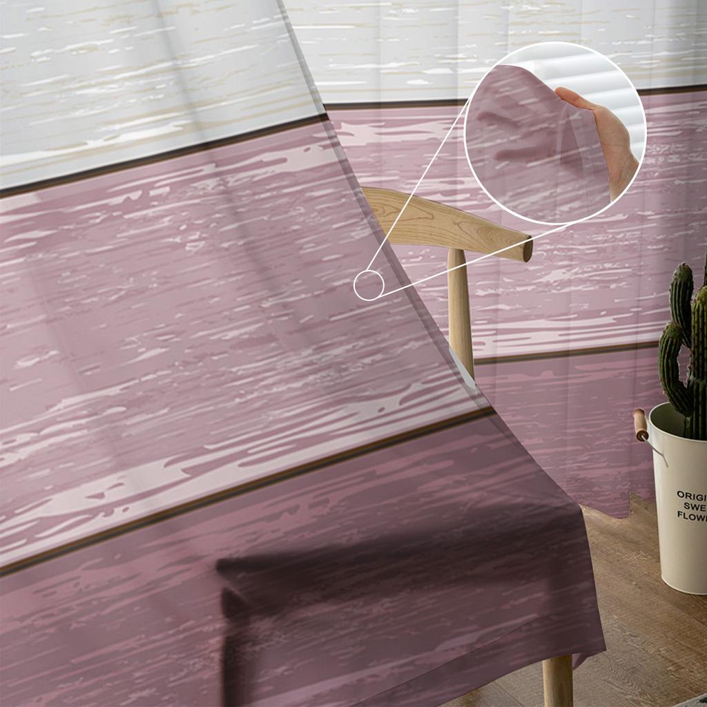 Vintage Farm Barn Marine Green Purple Gradient Sheer Curtains for Living Room Decor Window Curtains Kitchen Tulle Voile Curtains