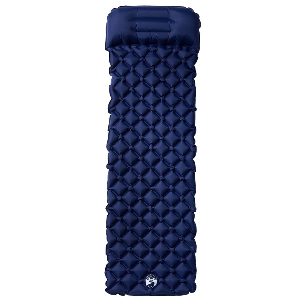 Inflatable Sleeping Pad with Pillow Navy Blue