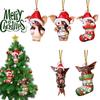 Gizmo Christmas Gremlins Fairy Acrylic Santa Hat Pendant Xmas Tree Hanging Decor