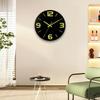 Wooden 3D Luminous Silent Wall Clock