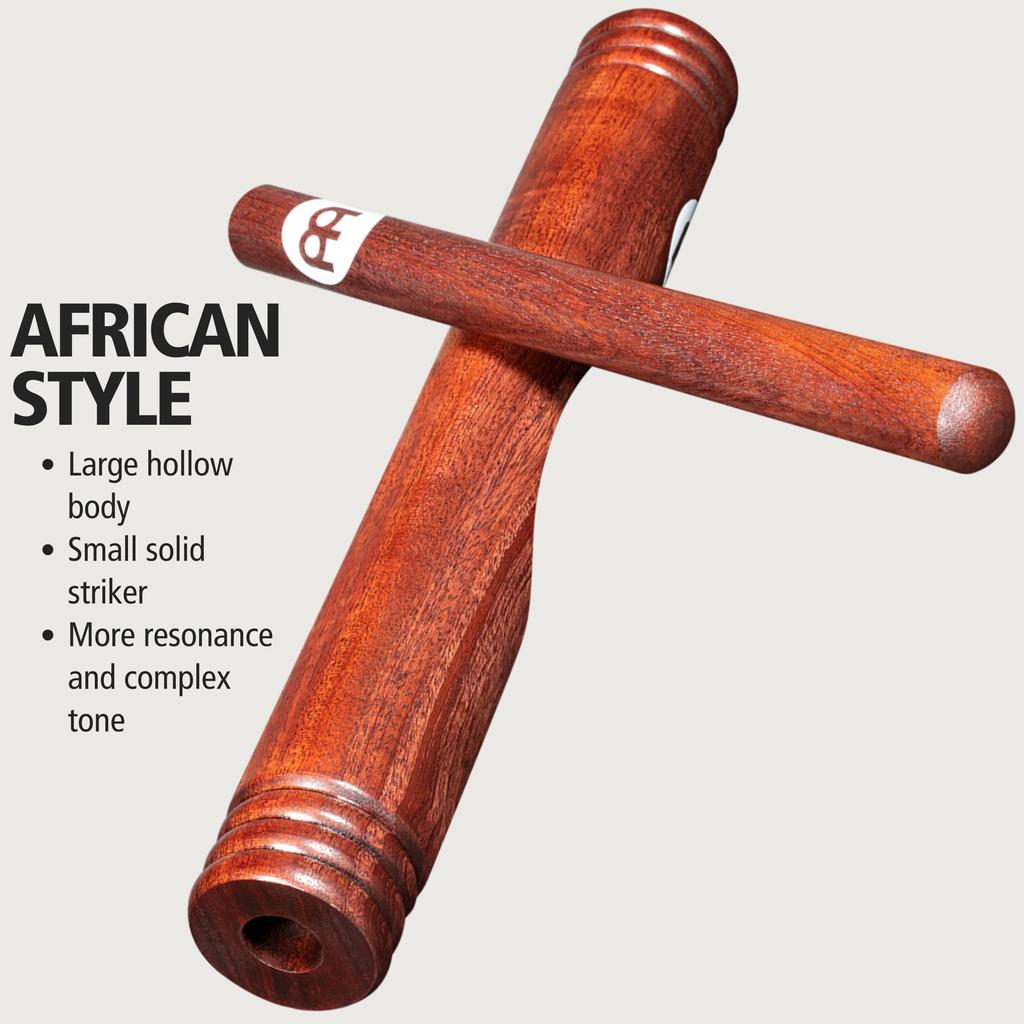MEINL Percussion Wood Claves African CL3RW Hollowed Out Body []
