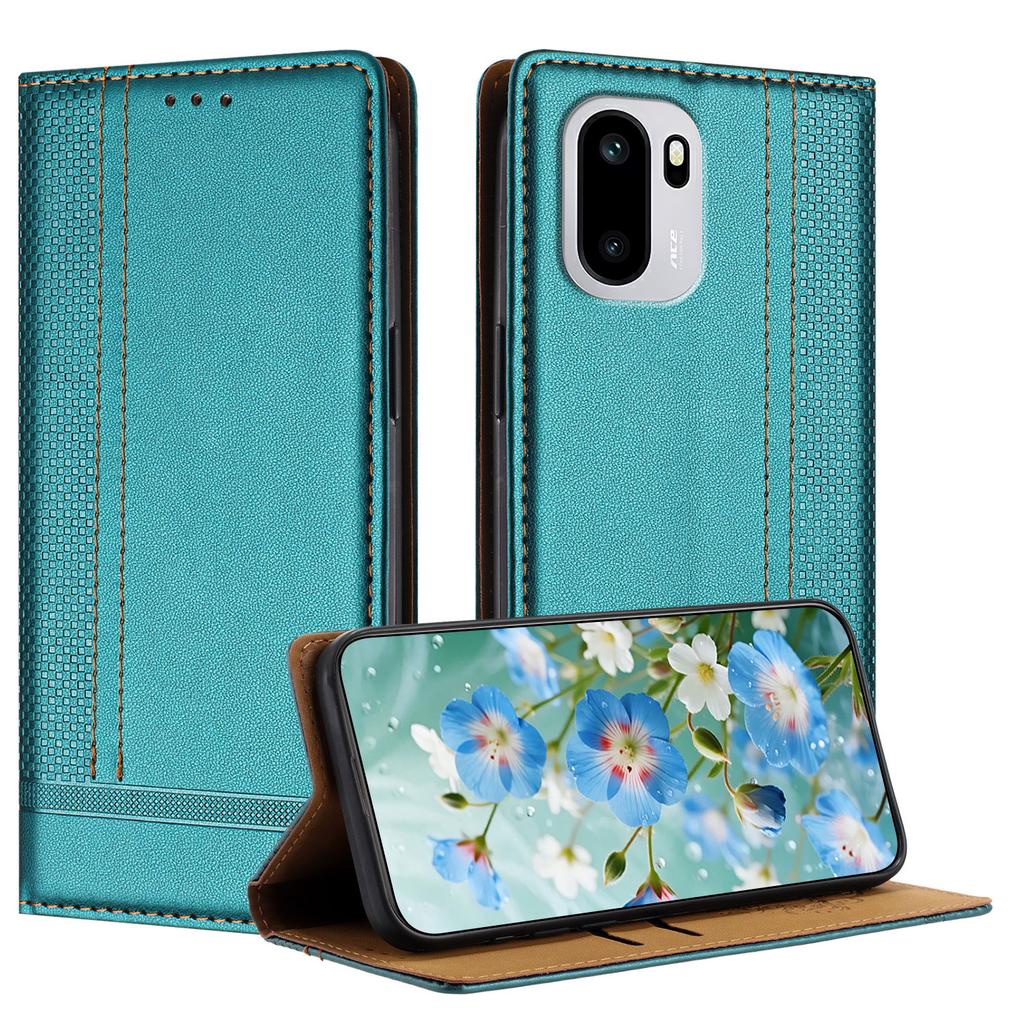 For OnePlus 15R 5G/Ace 6T 5G/Ace 6 5G Case L-Shaped Grid Pattern Leather Stand Phone Cover with Card Slots