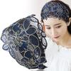 Korean Style Embroidered Wide Edge Headband with Teeth for Non-Slip Fit - White Hair Accessory for Women