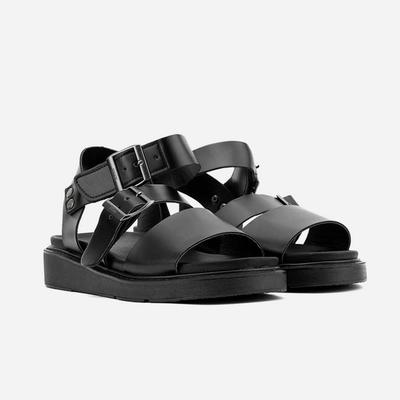 [BSQT BY CLASSY] Brussels Double Strap Height-Increasing Leather Sandals Aqua Black [331] [Shipped from Korea] 100% Authentic