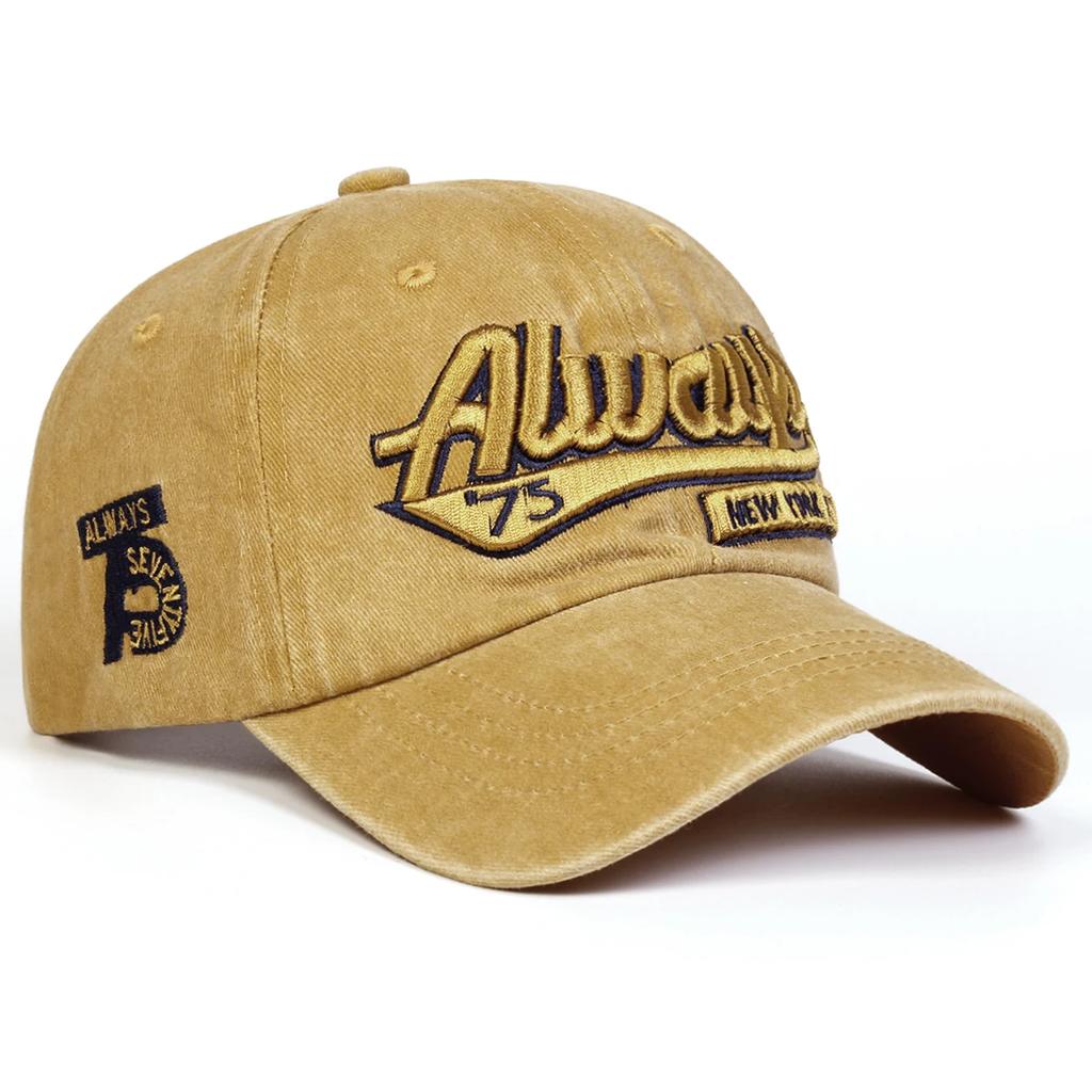 Baseball Wash Stitching Stitched Embroidered Alphabet Always75 Neutral Gender Women Men For Caps Spring Autumn Outdoor Adjustable Casual Hats Dad